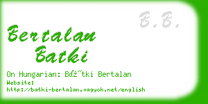 bertalan batki business card